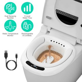Electric Sitz Bath Tub Sits Bath Soak Pan Salts Bowl Postpartum Care Basin for Toilet Seat with Dual Nozzles 3-Level Water Flow Water Temperature
