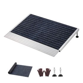 Threshold Ramp for Doorways, 24 x 35.8 in, Platform Aluminum Wheelchair Ramp with Adjustable Height, Non-Slip Door Threshold Ramps