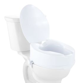 Raised Toilet Seat, 6" Height Raised, 300 lbs Weight Capacity, Universal Toilet Seat Riser, Screw Rod Locking, with Toilet Seat, for Elderly, Han