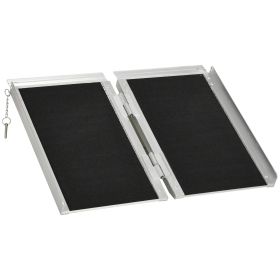 Portable Wheelchair Ramp, 2ft Aluminum, Folding for Easy Home Access, Stairs, and Doorways