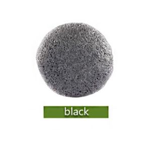 Konjac Sponge For Washing Face Round Konjac Konnyaku Sponge Facial Cleansing Exfoliator Bathing Puff Face Wash Puff (Option: BLACK)