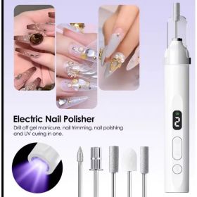 Cordless Electric Nail Drill Machine Professional Manicure Pedicure Polishing Set (Option: White)