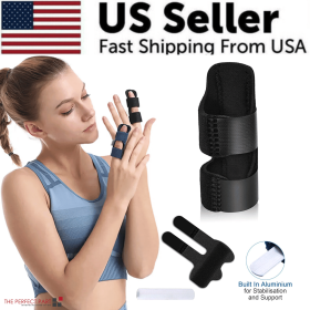 Adjustable Trigger Finger Splint Straightener Corrector Brace Support Protector (Colors: Black - 1 Pack)